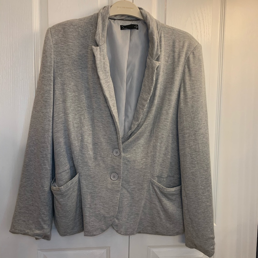 Noir Grey cotton blazer XL